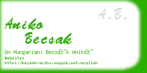 aniko becsak business card